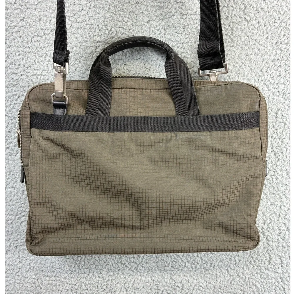 Jack Spade Briefcase Messenger Bag Mens Olive Green Nylon Laptop Commuter Work